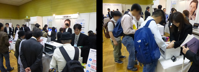 三菱電機株式会社の、らく楽 アシスト家電を紹介している写真を２枚掲載しています。